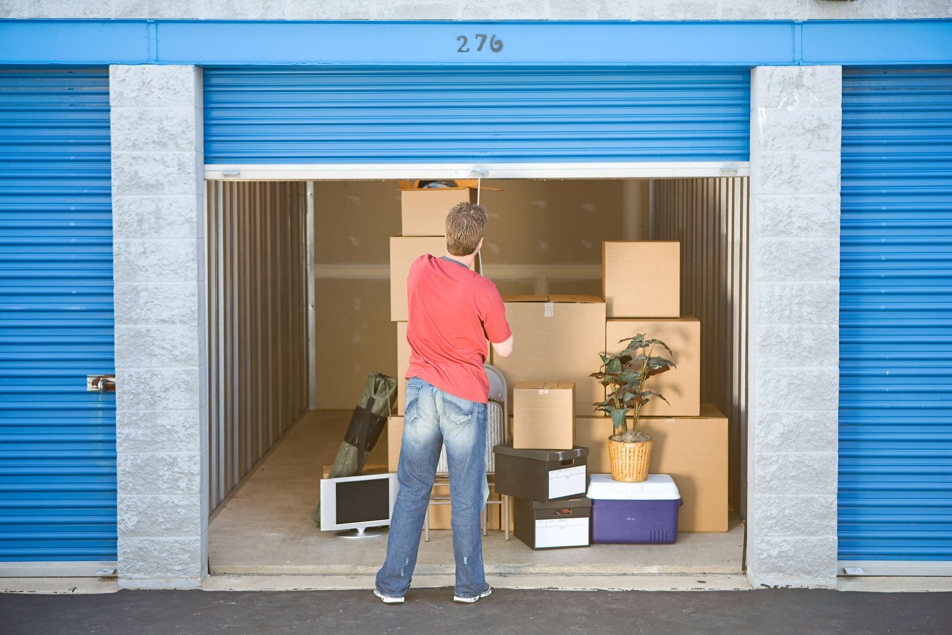 Man Finished Putting Stuff In Storage