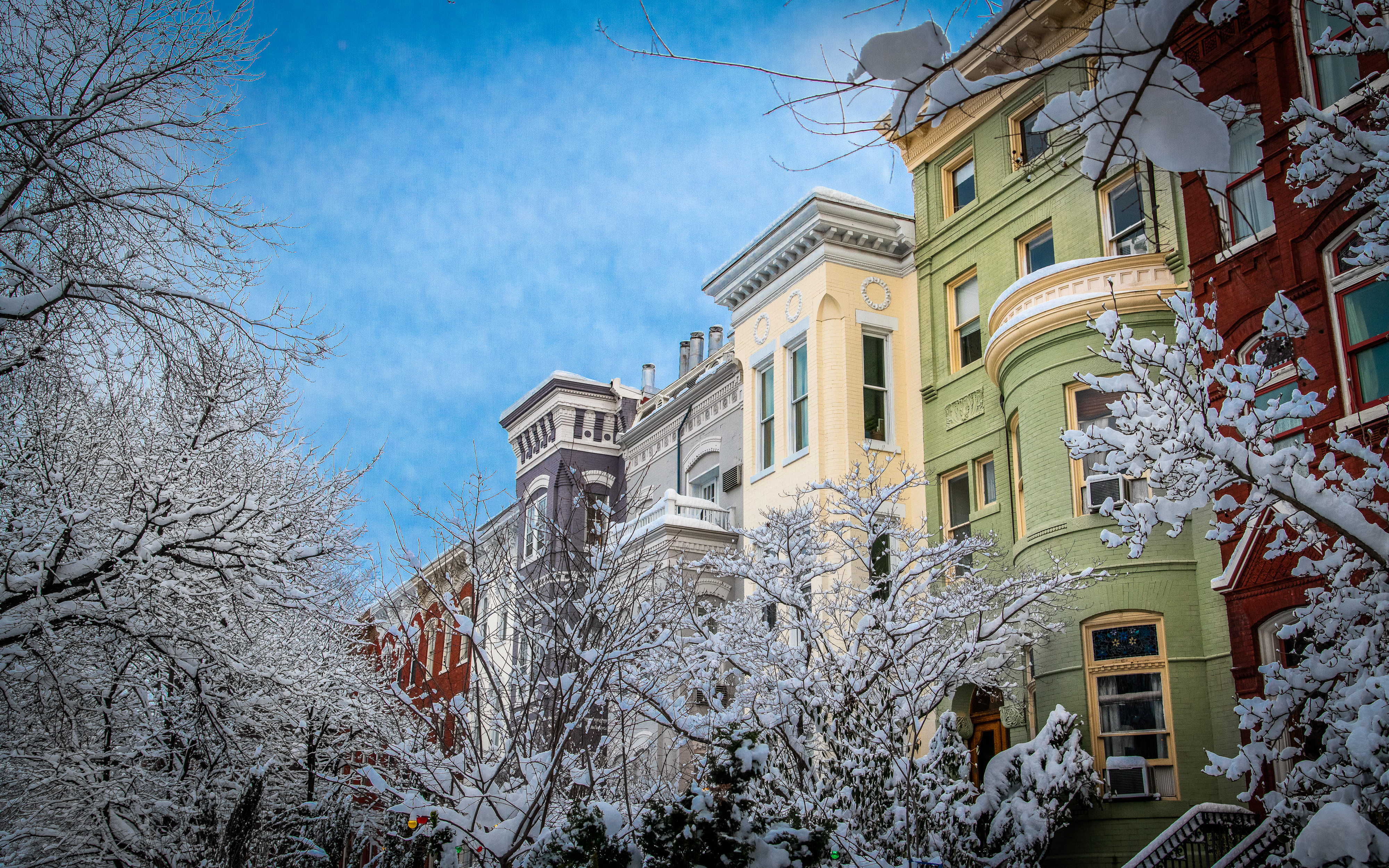 A Row Houses in Winter inWashington DC