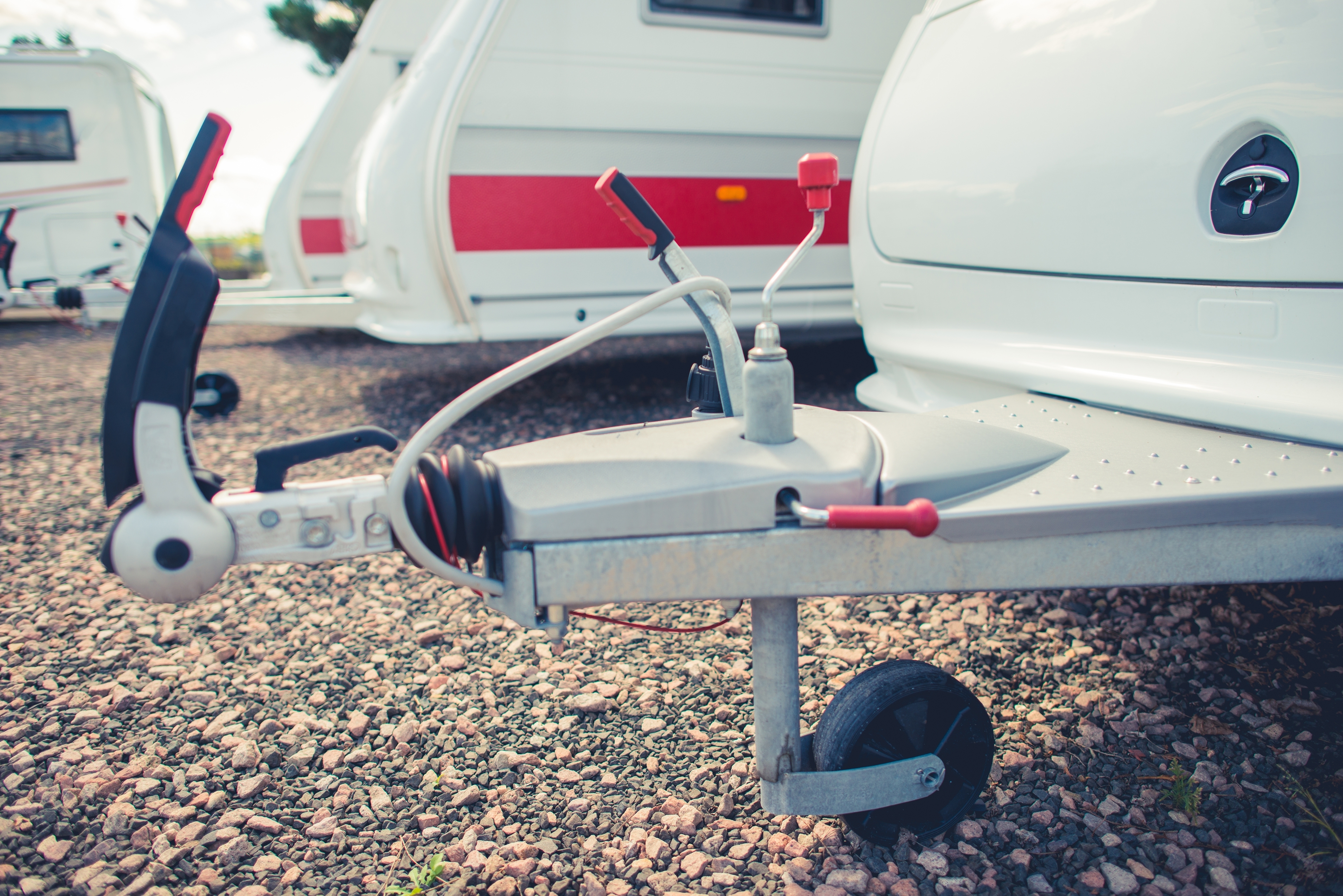 Recreational Vehicle Stored on a gravel lot