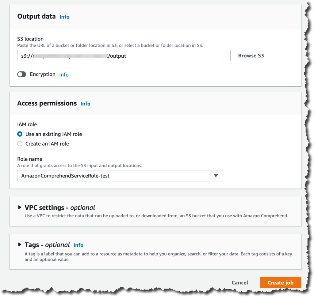 Configuring the classification job