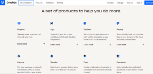 dropbox-pricing-products dropbox pricing products