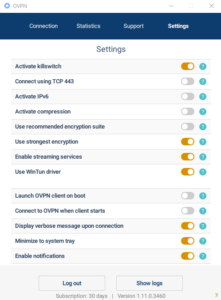 OVPN-settings OVPN settings