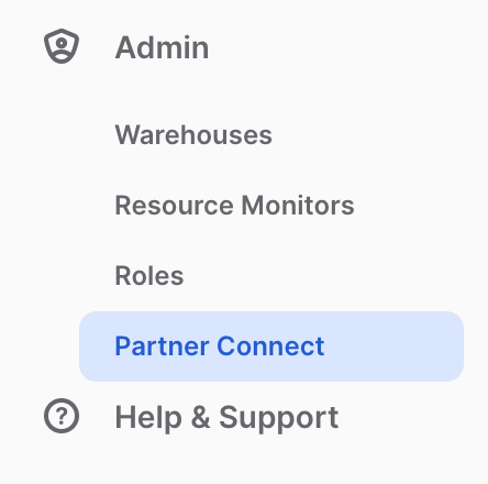 snowsight console admin menu